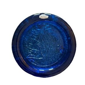 Armadillo Cobalt Blue Blenko Glass Dish Mid Century